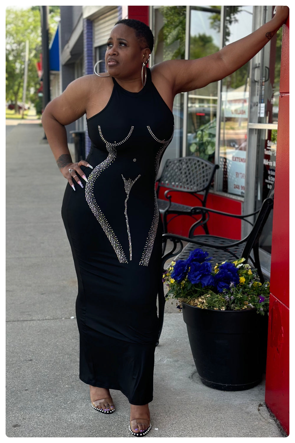 The Body Rhinestone Tank Dress