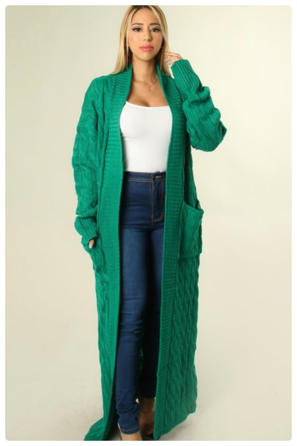 Kelly Green Cardigan Sweater