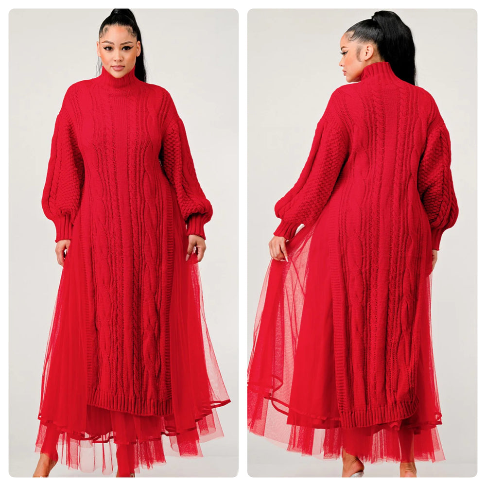 Farrah Red Tulle Dress